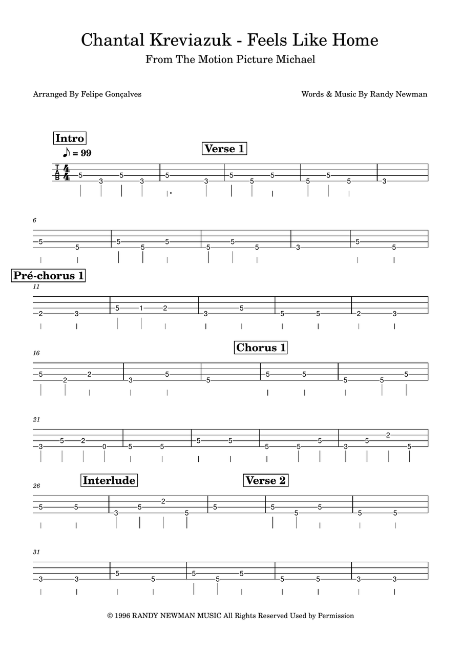 Feels Like Home Feels Like Home Acoustic Guitar scores gallery preview page 1