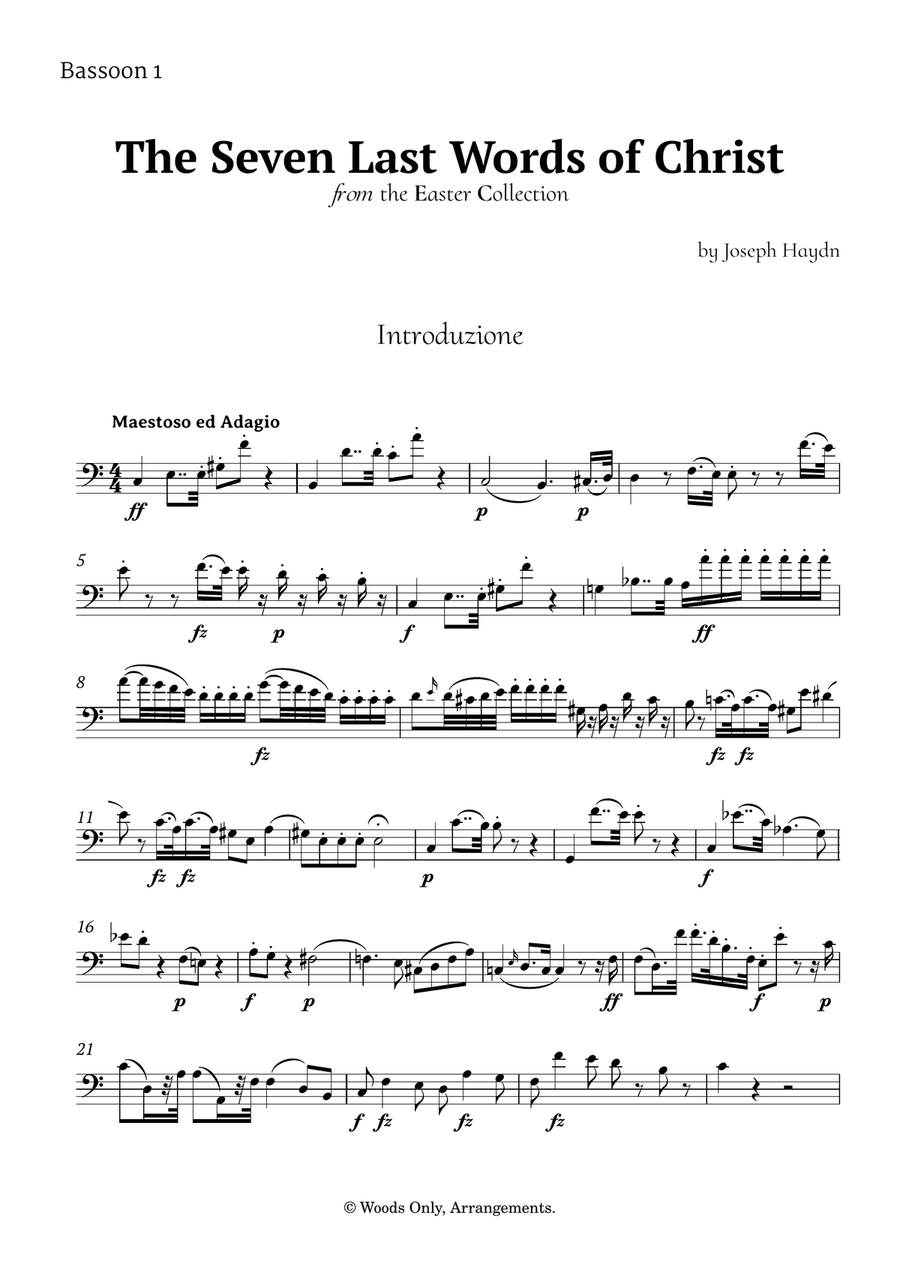 The Seven Last Words of Christ by Haydn for Bassoon Trio Woodwind Trio scores gallery preview page 5