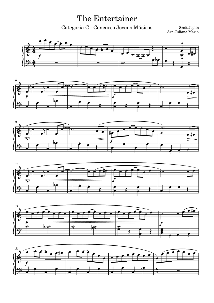 The Entertainer The Entertainer Piano Solo scores gallery preview page 1