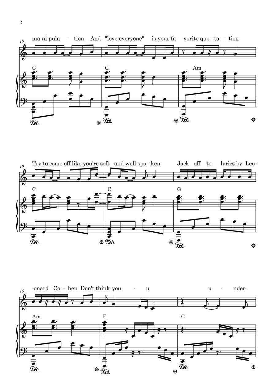 Dumb & Poetic Dumb & Poetic Piano, Vocal scores gallery preview page 2