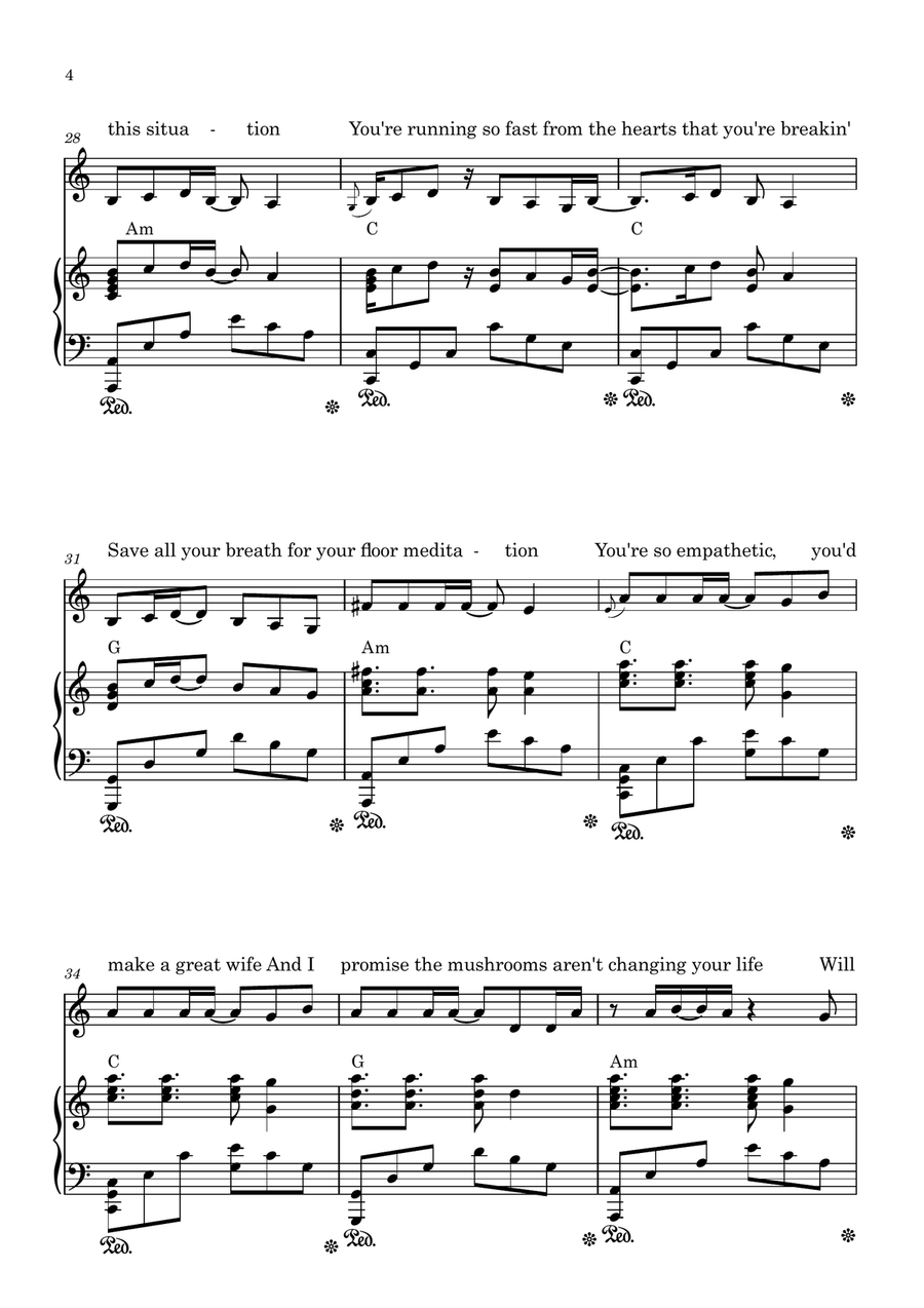 Dumb & Poetic Dumb & Poetic Piano, Vocal scores gallery preview page 4