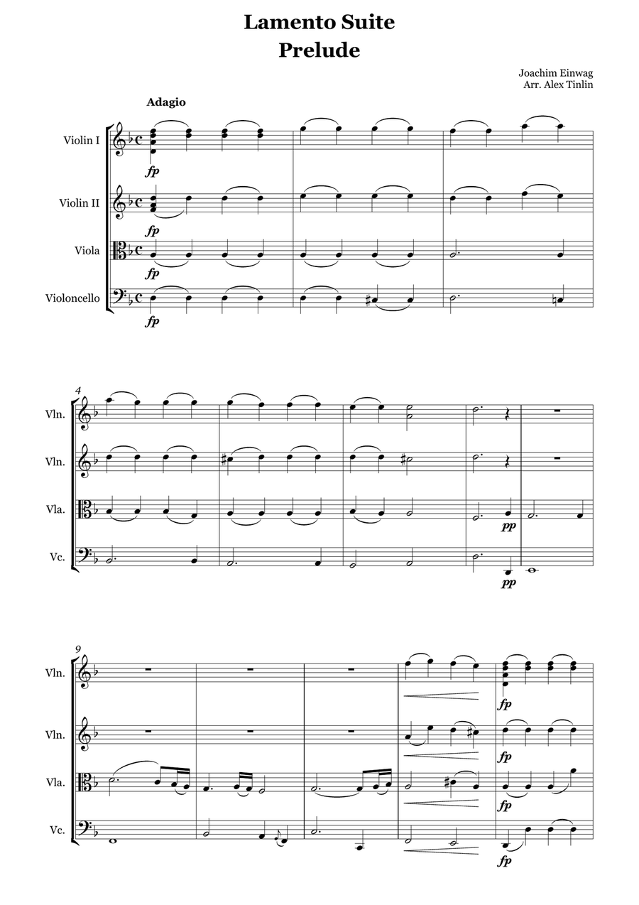 Lamento Suite Lamento Suite String Quartet scores gallery preview page 2