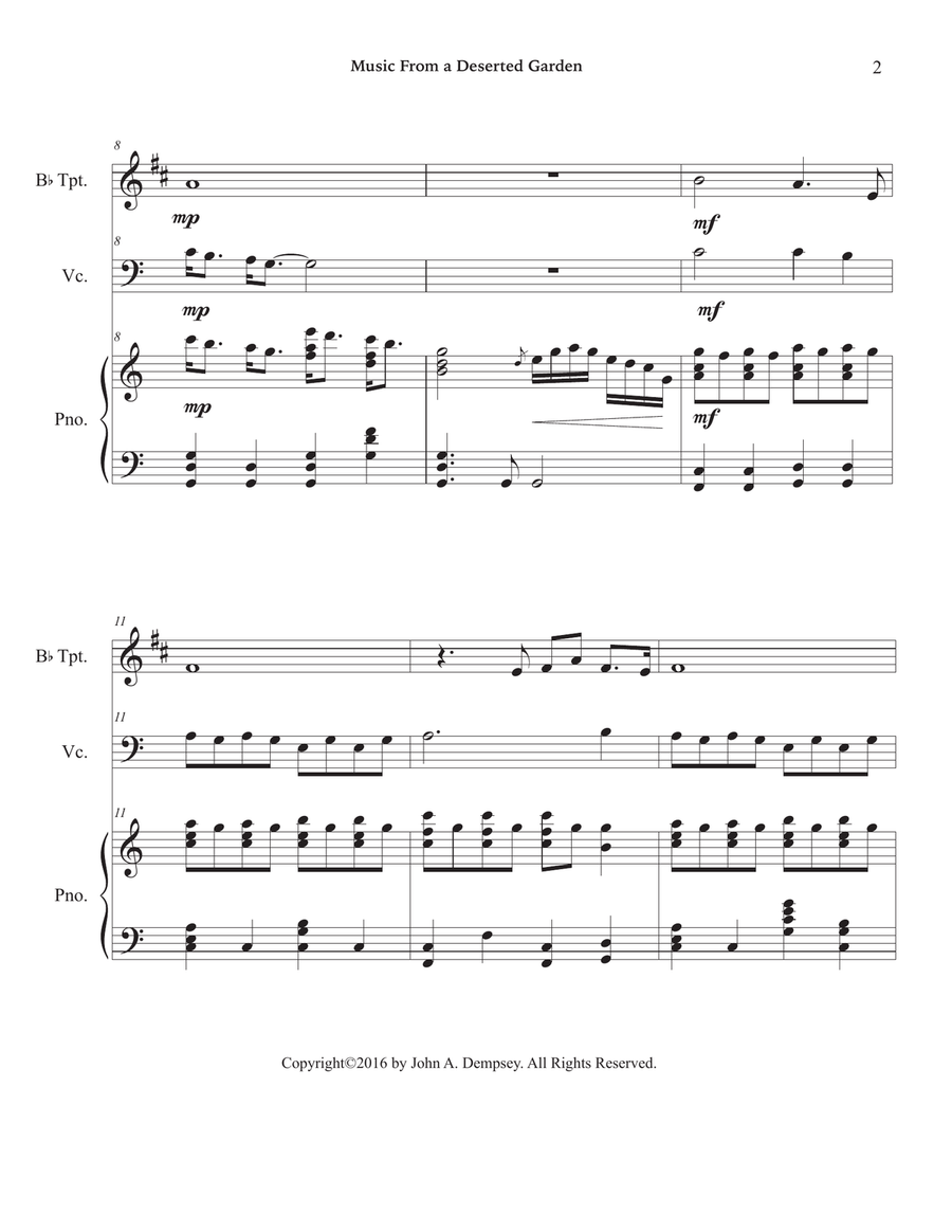 Music From a Deserted Garden (in C major): Trio for Trumpet, Cello and Piano Trumpet Trio scores gallery preview page 6