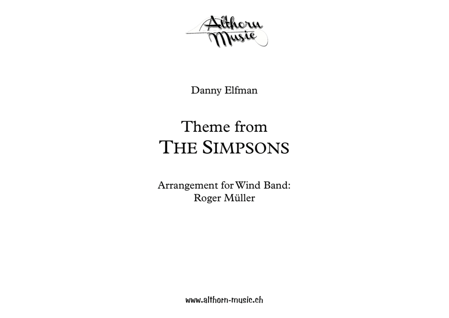 Theme From The Simpsons Theme From The Simpsons Concert Band scores gallery preview page 1