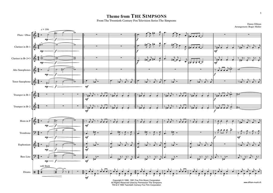 Theme From The Simpsons Theme From The Simpsons Concert Band scores gallery preview page 3