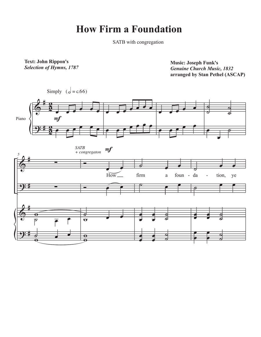 How Firm A Foundation 4-Part scores gallery preview page 1