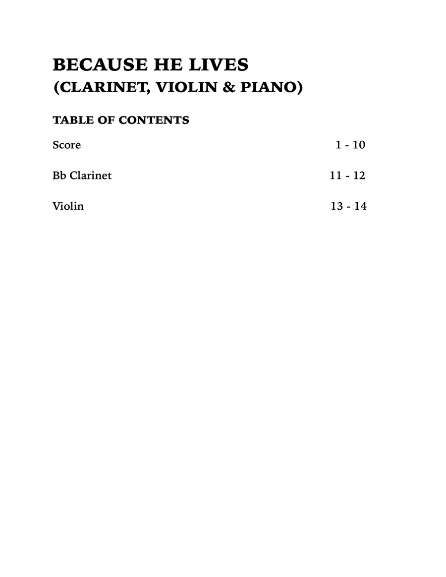 Because He Lives Small Ensemble scores gallery preview page 4