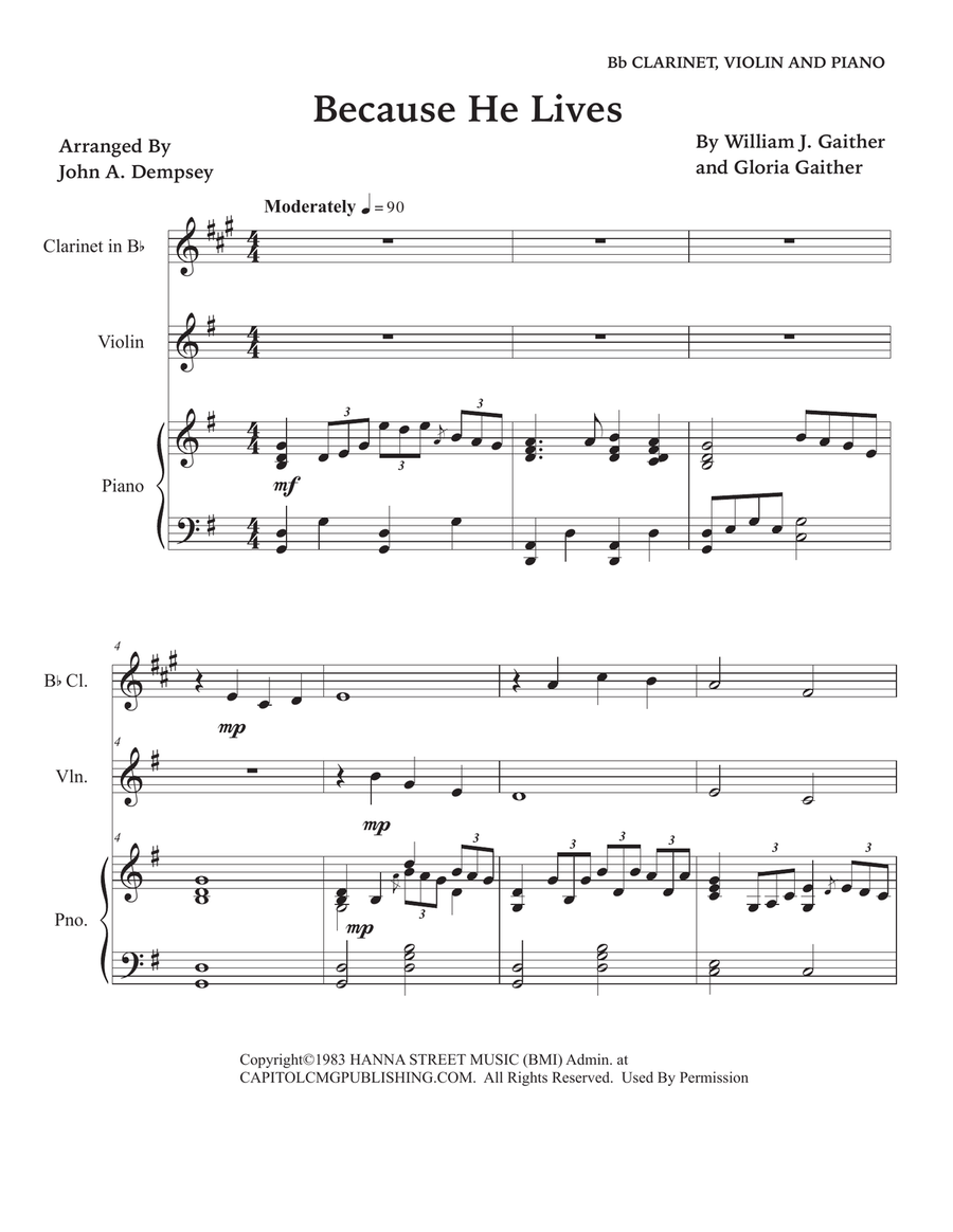 Because He Lives Small Ensemble scores gallery preview page 5