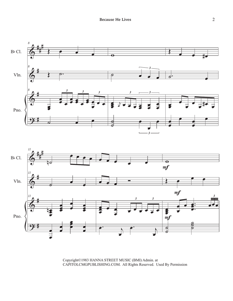Because He Lives Small Ensemble scores gallery preview page 6