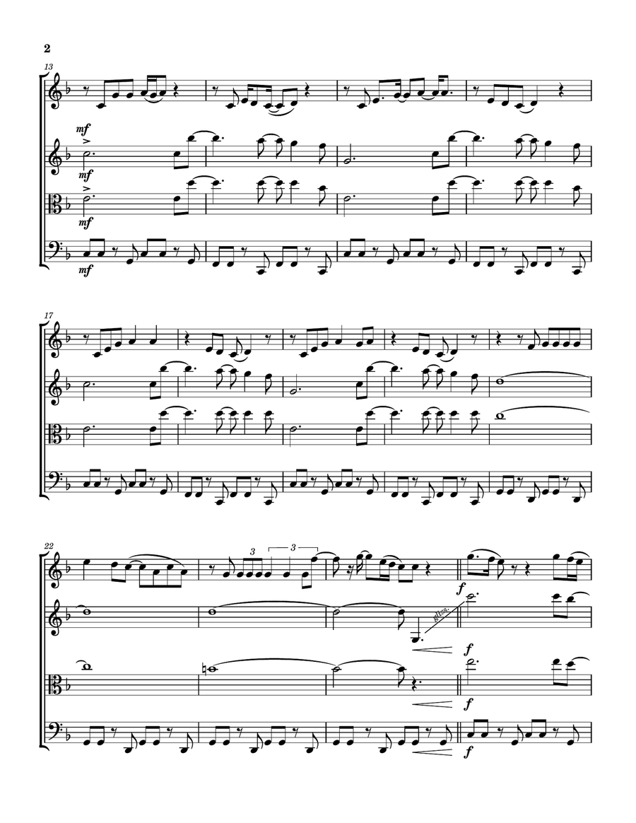 Don't Bring Me Down String Quartet scores gallery preview page 3