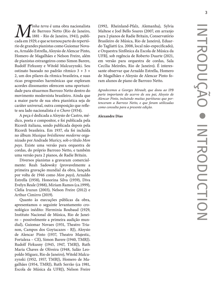 Minha terra [My land] Piano Solo scores gallery preview page 2