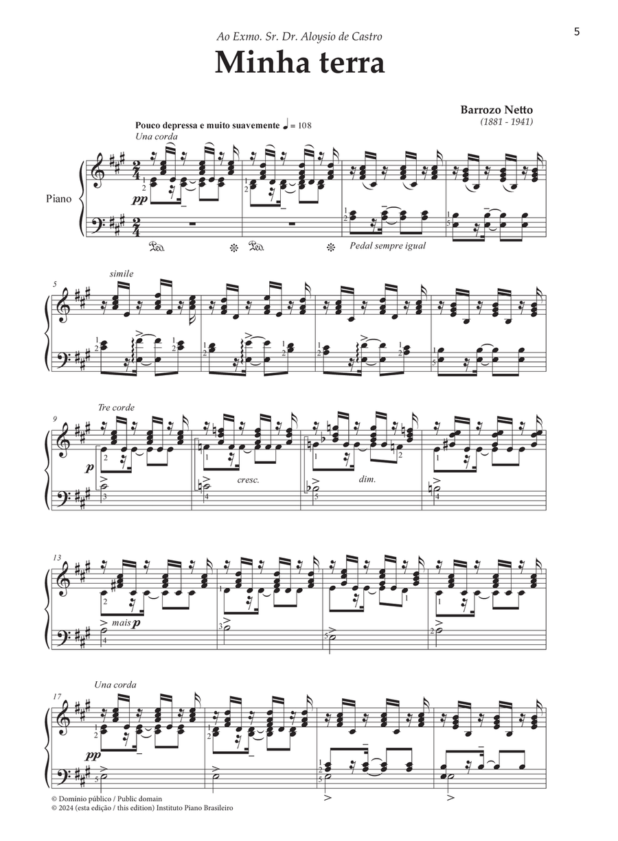 Minha terra [My land] Piano Solo scores gallery preview page 4
