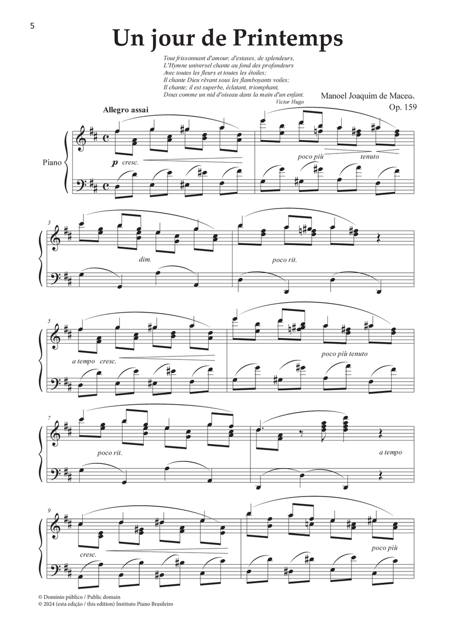 Un jour de Printemps [A day in spring] Piano Solo scores gallery preview page 4