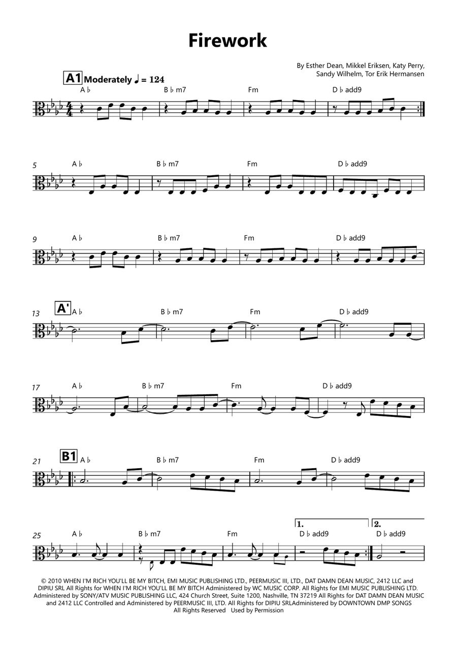 Firework Firework Viola Solo scores gallery preview page 1