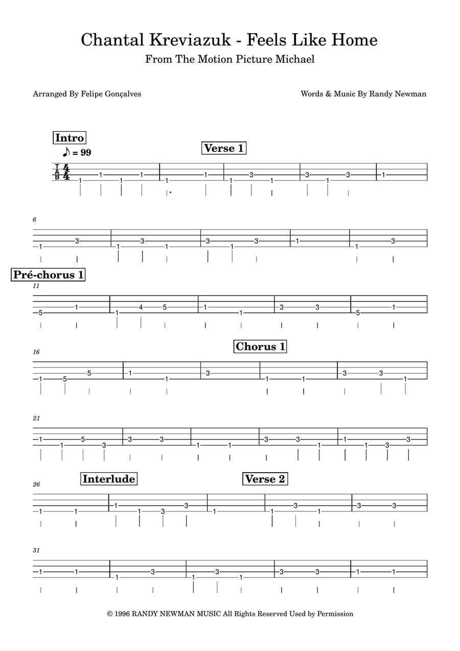Feels Like Home Feels Like Home Acoustic Guitar scores gallery preview page 1