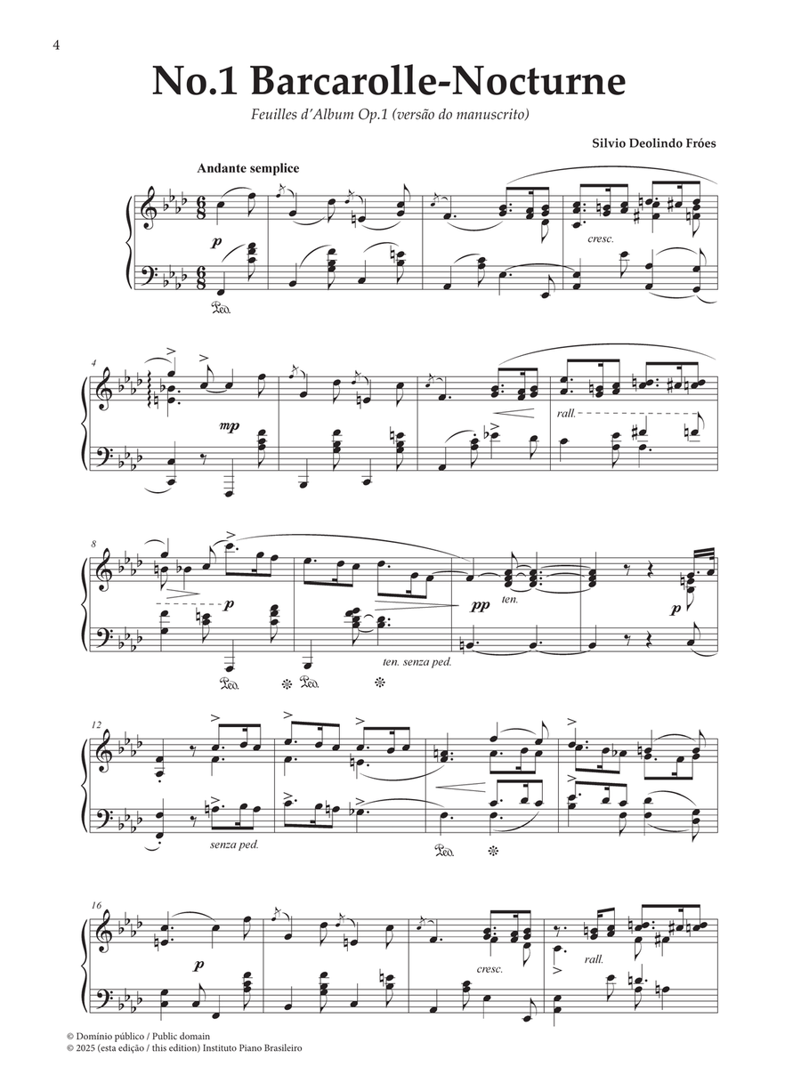 Barcarolle-nocturne Piano Solo scores gallery preview page 4