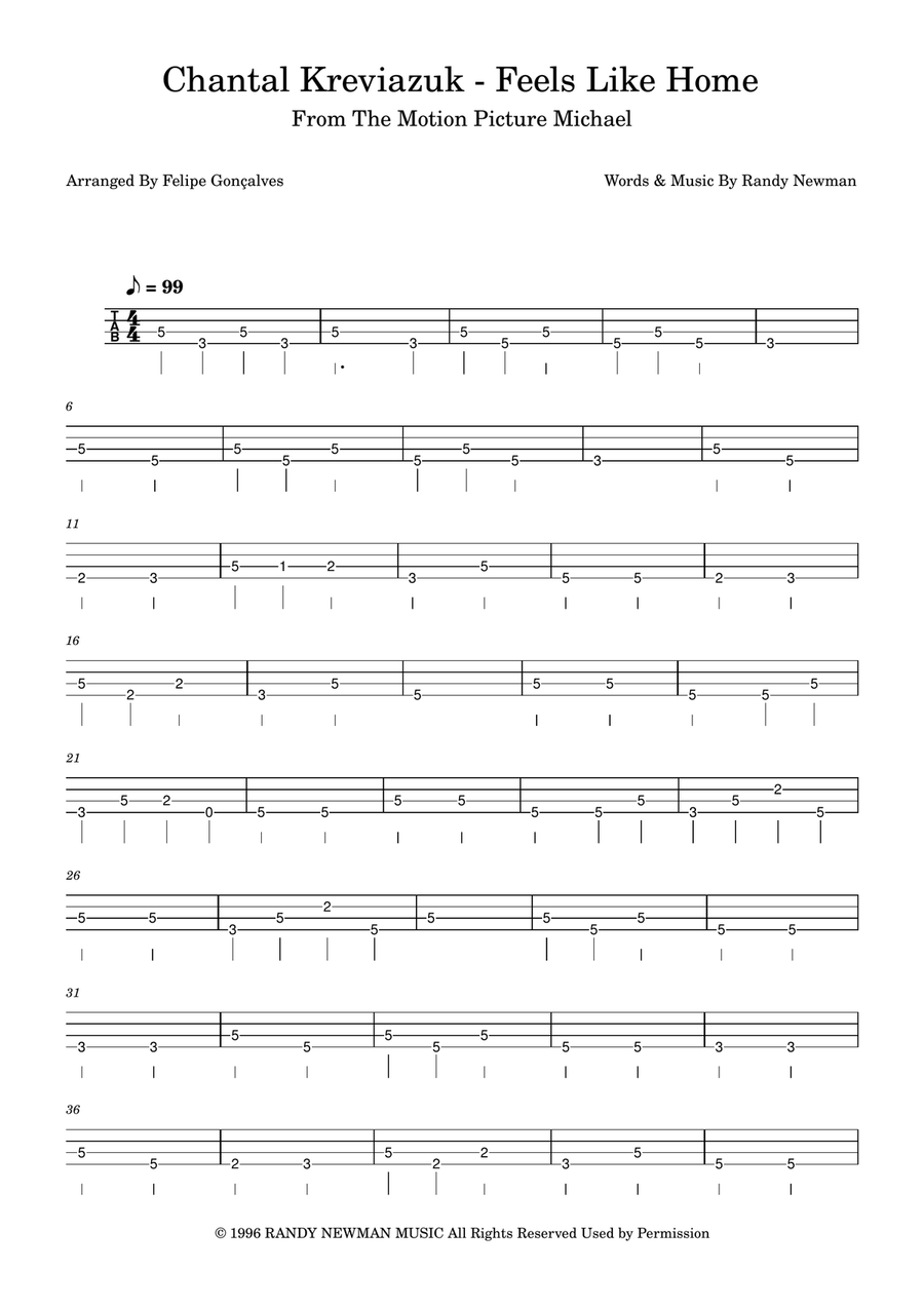 Feels Like Home Feels Like Home Acoustic Guitar scores gallery preview page 1