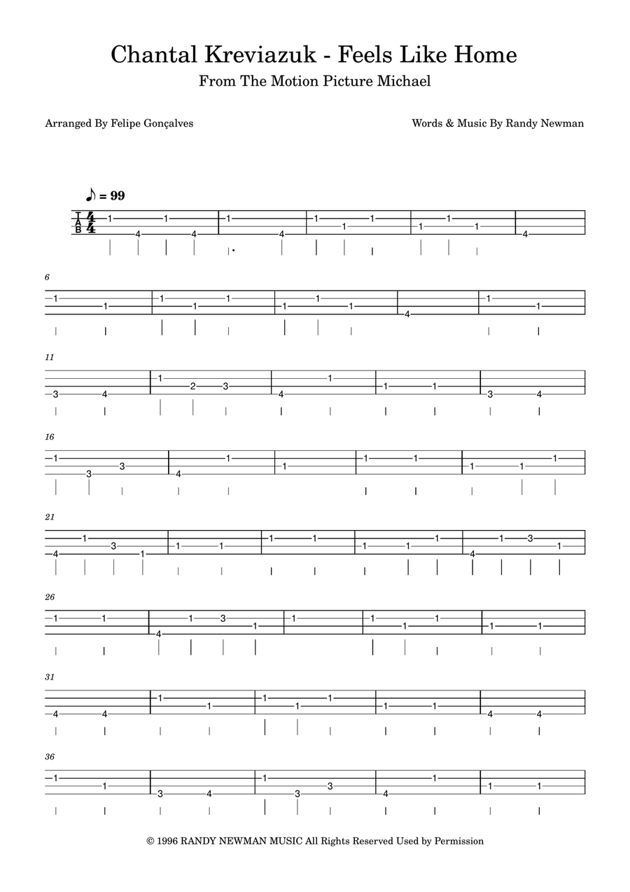 Feels Like Home Feels Like Home Acoustic Guitar scores gallery preview page 1