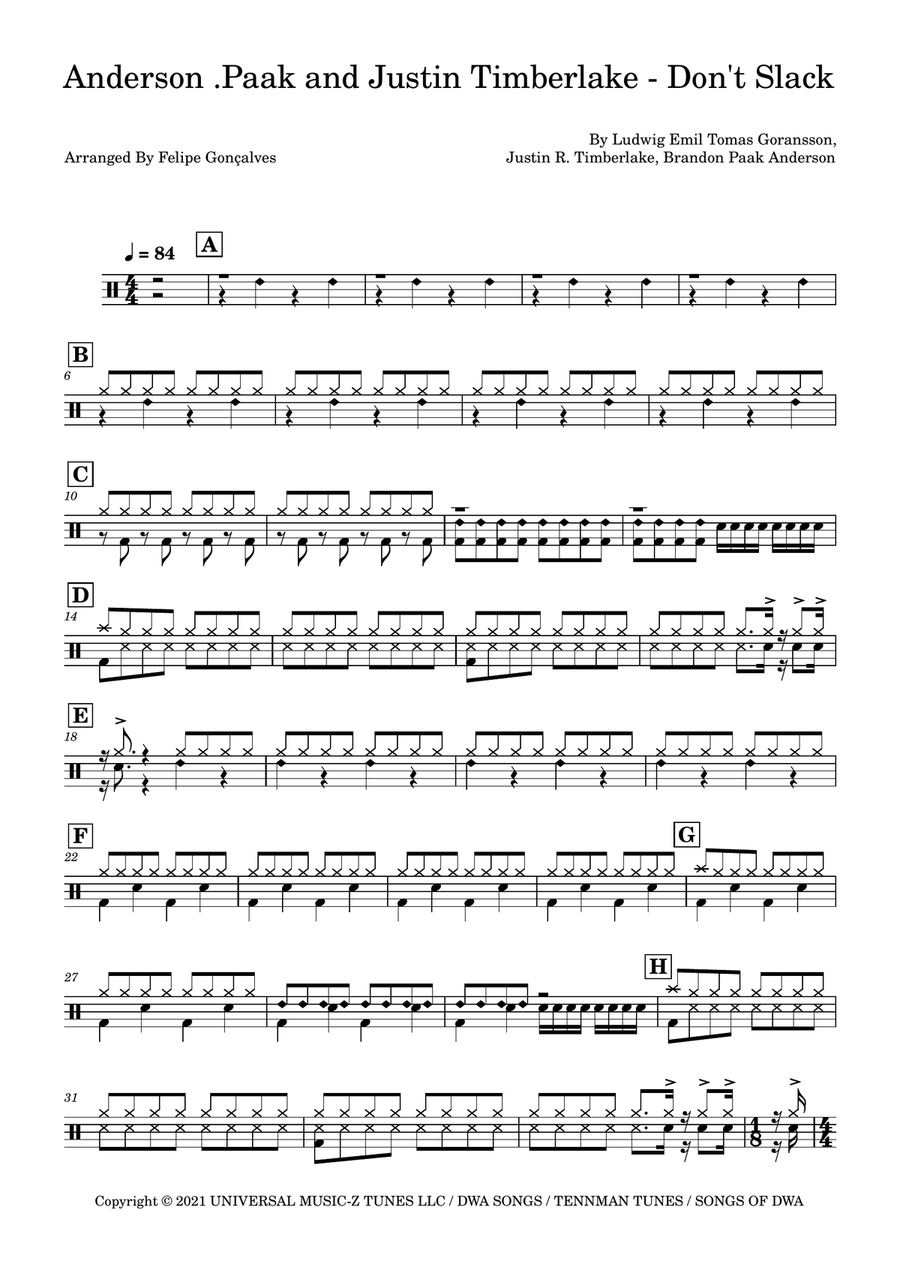 Don't Slack Don't Slack Drum Set scores gallery preview page 1