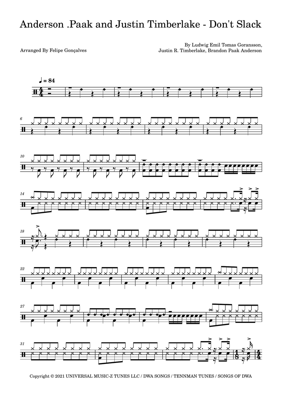 Don't Slack Don't Slack Drum Set scores gallery preview page 1