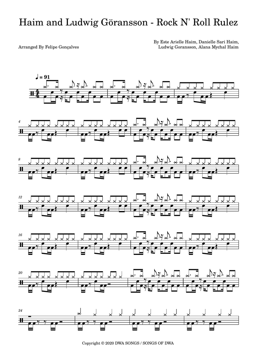 Rock N' Roll Rulez Rock N' Roll Rulez Drum Set scores gallery preview page 1