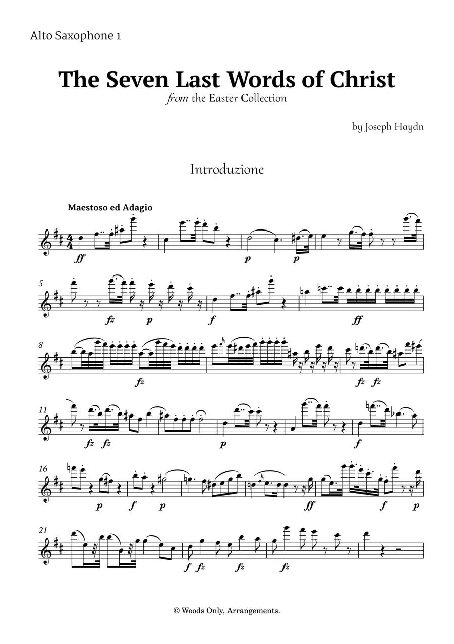 The Seven Last Words of Christ by Haydn for Alto Sax Trio Woodwind Trio scores gallery preview page 5