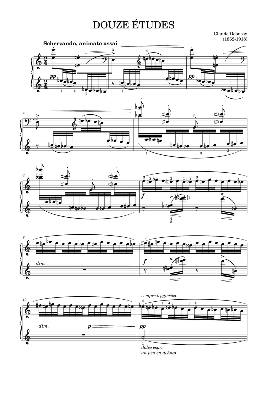 DOUZE ÉTUDES NO.7 - Claude Debussy Piano Solo scores gallery preview page 1
