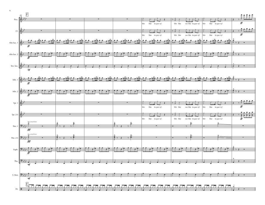 We Like To Party! We Like To Party! Marching Band scores gallery preview page 6