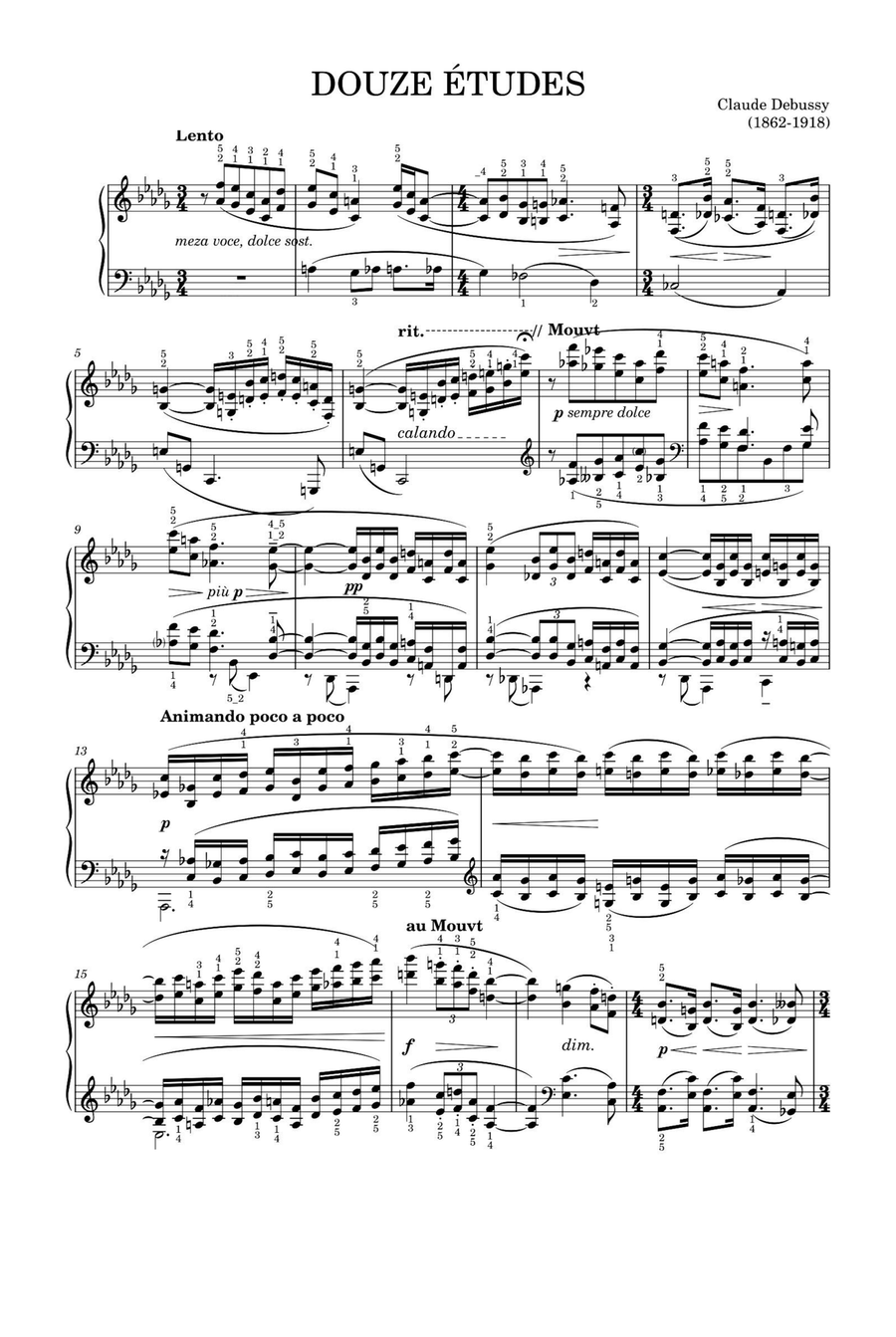 DOUZE ÉTUDES NO.4 - Claude Debussy Piano Solo scores gallery preview page 1