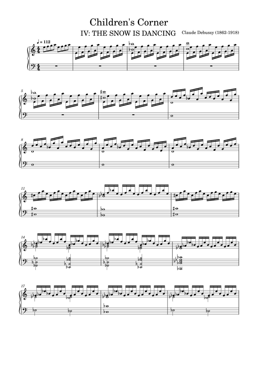 The Snow is Dancing - Claude Debussy Piano Solo scores gallery preview page 1