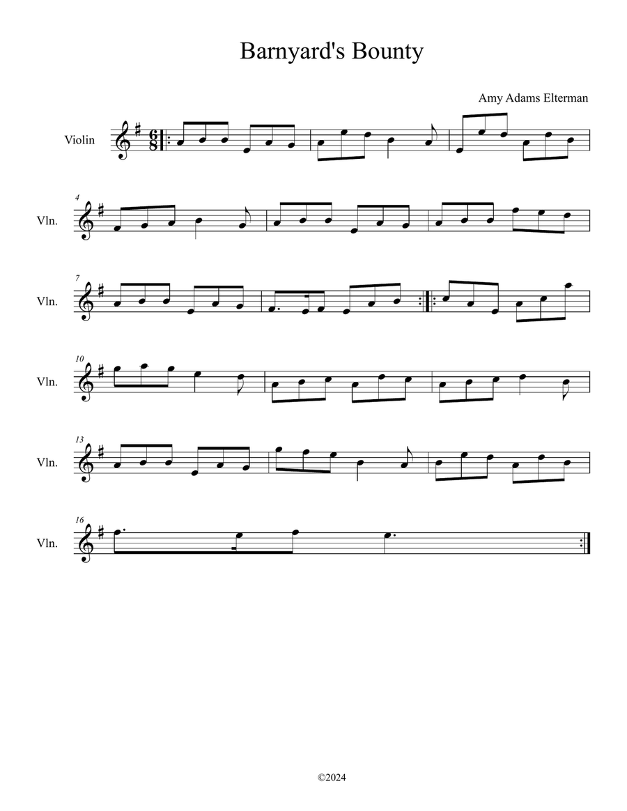 Barnyard's Bounty Barnyard's Bounty Violin Solo scores gallery preview page 1