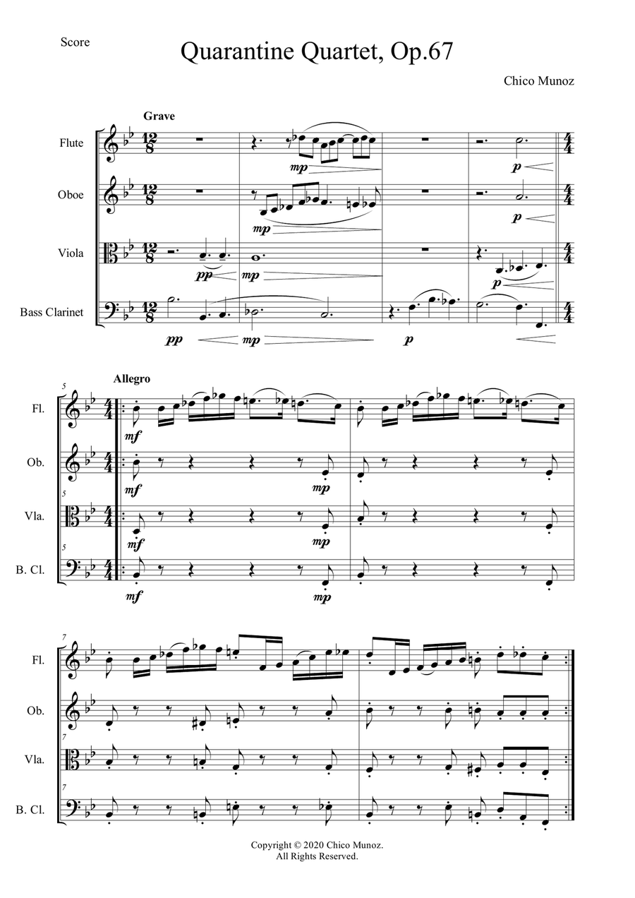 Quarantine Quartet, Op.67 Small Ensemble scores gallery preview page 2