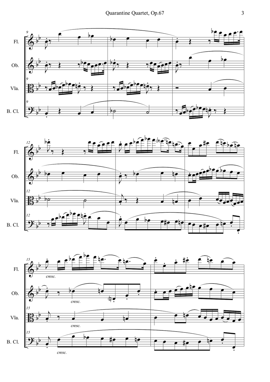 Quarantine Quartet, Op.67 Small Ensemble scores gallery preview page 3