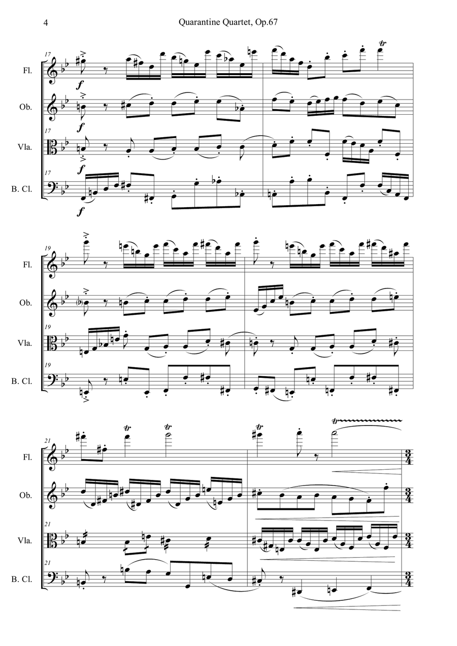 Quarantine Quartet, Op.67 Small Ensemble scores gallery preview page 4