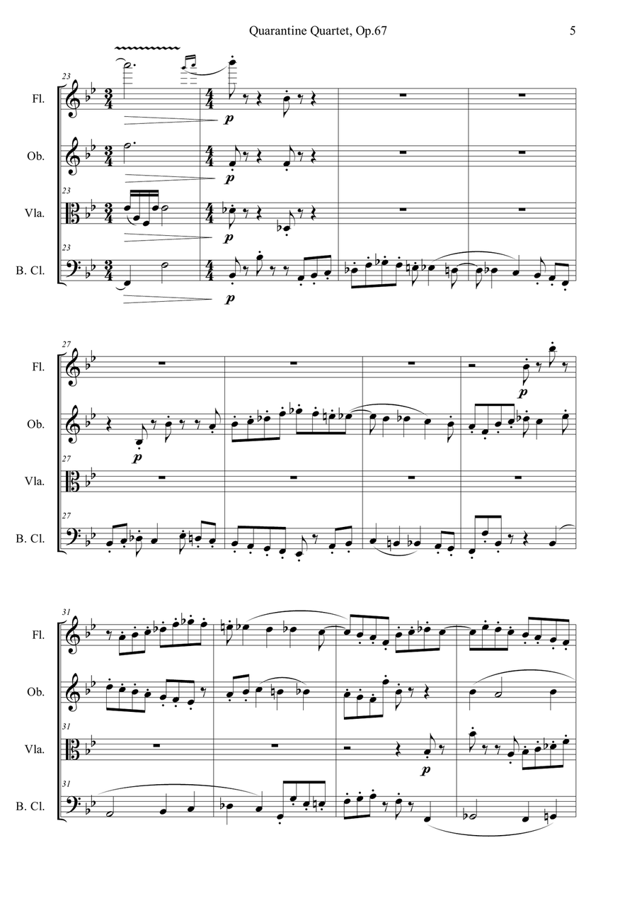Quarantine Quartet, Op.67 Small Ensemble scores gallery preview page 5