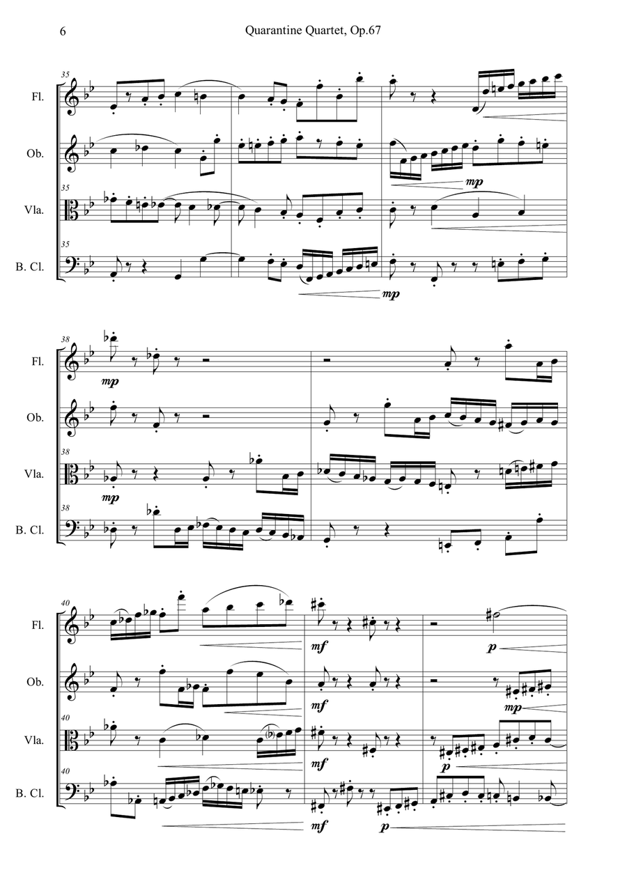 Quarantine Quartet, Op.67 Small Ensemble scores gallery preview page 6
