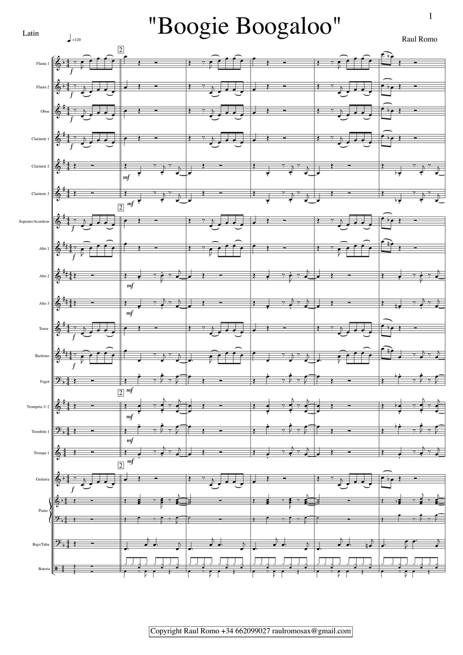 Boogie Boogaloo - STUDENT BAND Concert Band scores gallery preview page 1