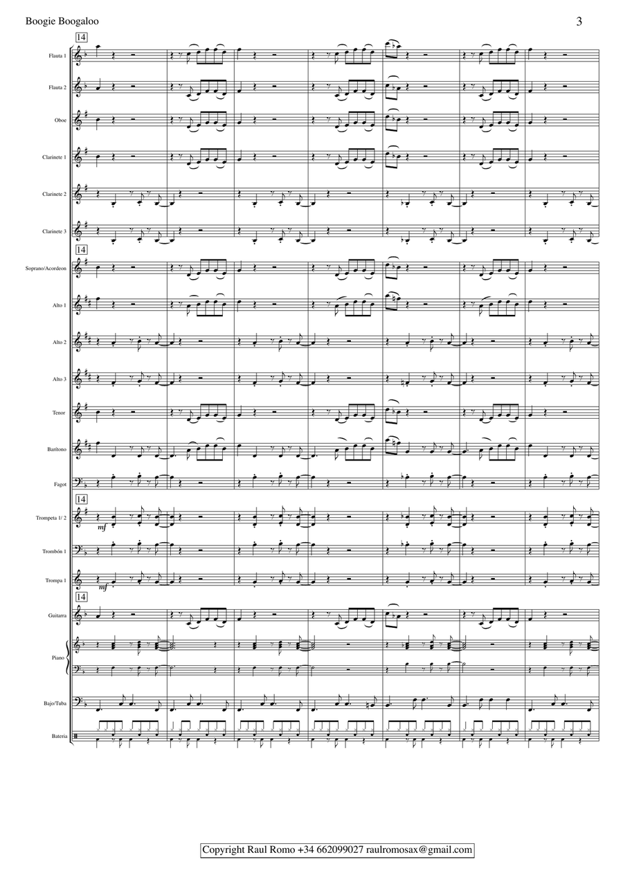 Boogie Boogaloo - STUDENT BAND Concert Band scores gallery preview page 3