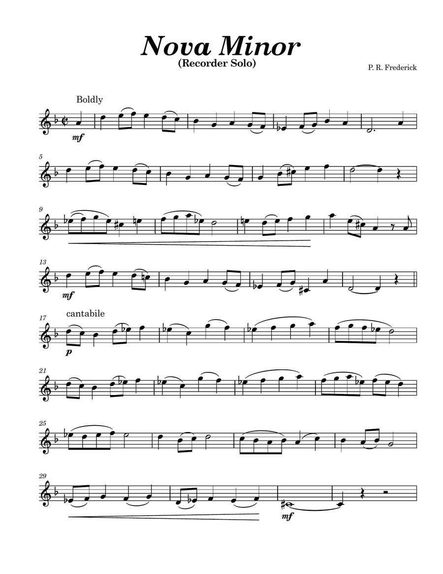 Nova Minor (Recorder Solo) Recorder scores gallery preview page 1