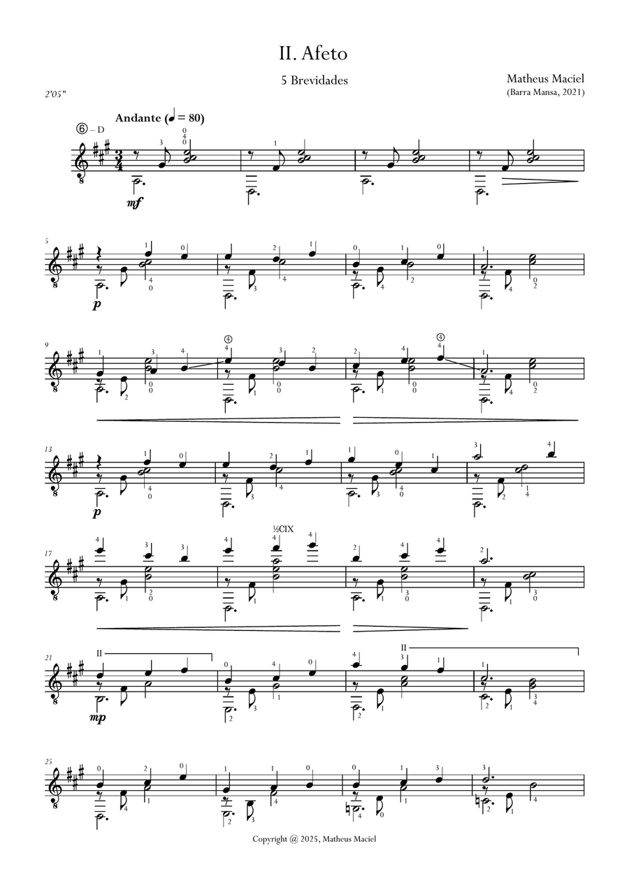 II. Afeto II. Afeto Acoustic Guitar scores gallery preview page 1