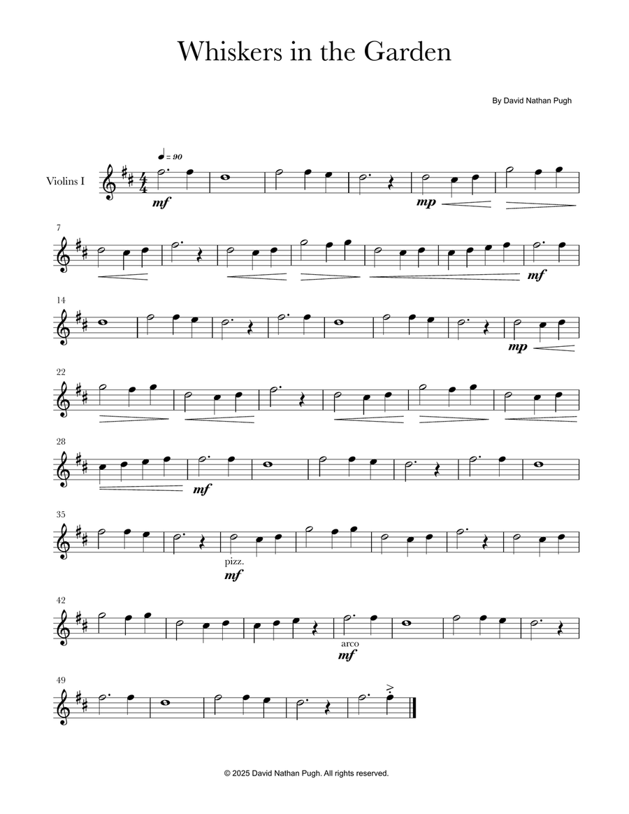 Whiskers in the Garden String Orchestra scores gallery preview page 4