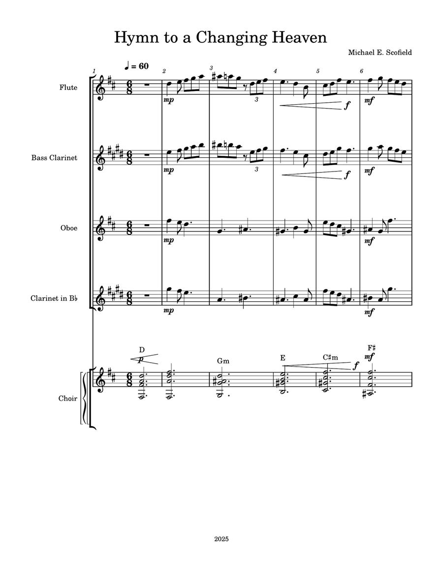 Hymn to a Changing Heaven Woodwind Quartet scores gallery preview page 1