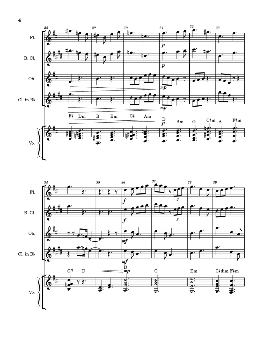 Hymn to a Changing Heaven Woodwind Quartet scores gallery preview page 4
