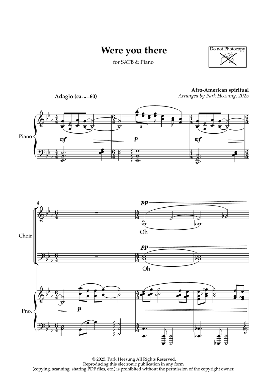 Were you there? (SATB Choir & Piano) 4-Part scores gallery preview page 2