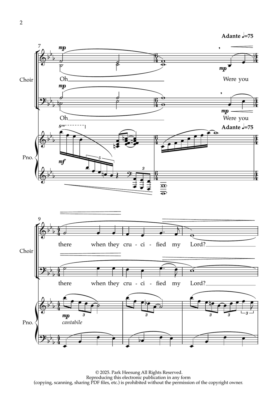 Were you there? (SATB Choir & Piano) 4-Part scores gallery preview page 3