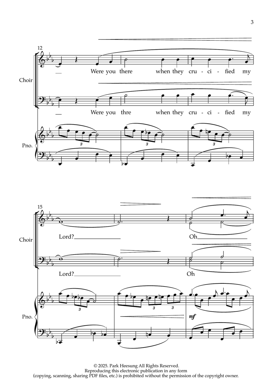 Were you there? (SATB Choir & Piano) 4-Part scores gallery preview page 4