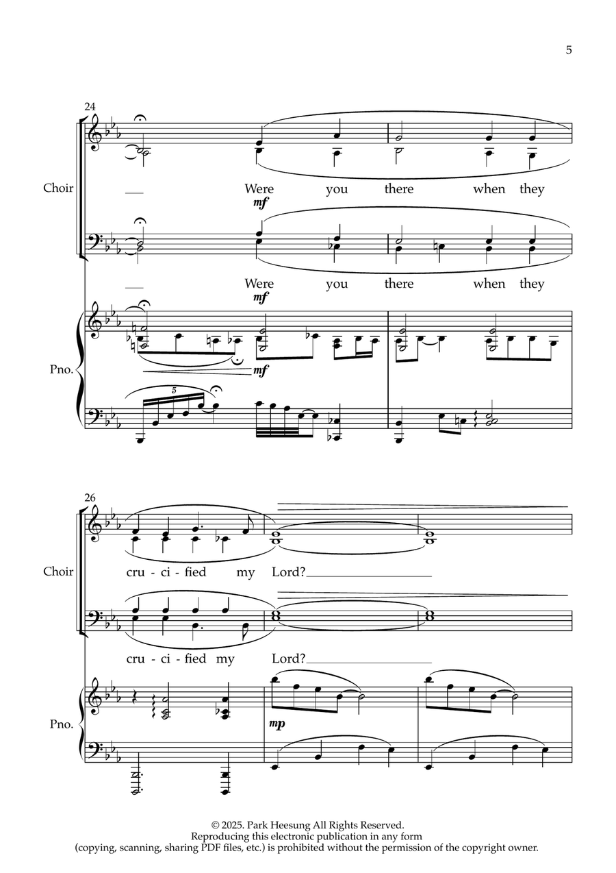 Were you there? (SATB Choir & Piano) 4-Part scores gallery preview page 6