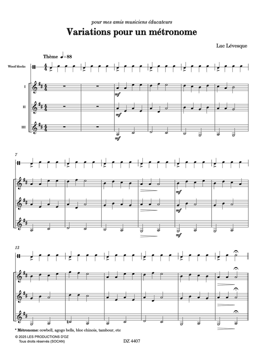Variations pour un métronome Guitar Ensemble scores gallery preview page 2