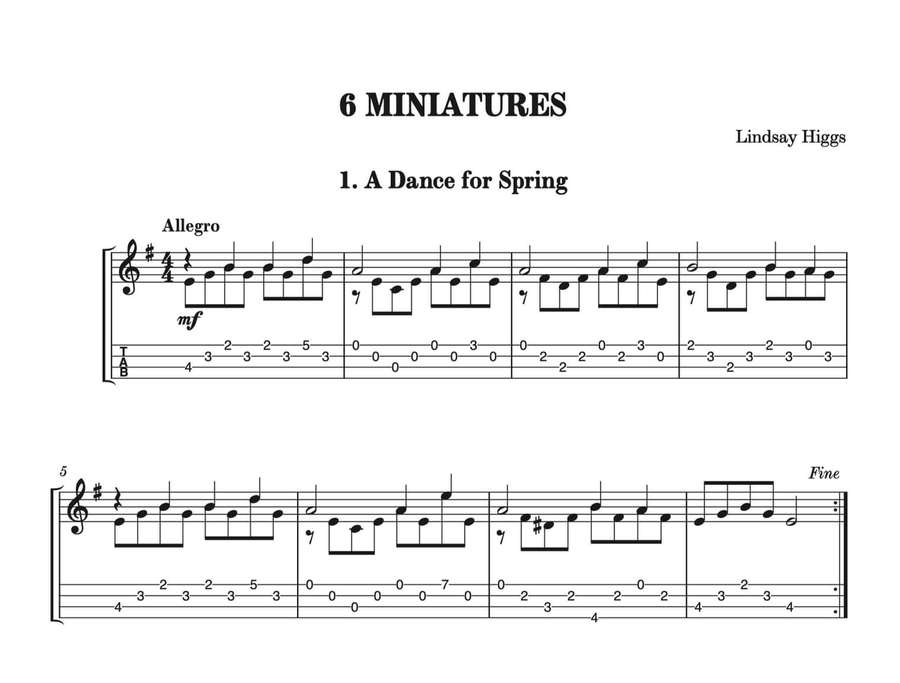 6 Miniatures 6 Miniatures Ukulele scores gallery preview page 2