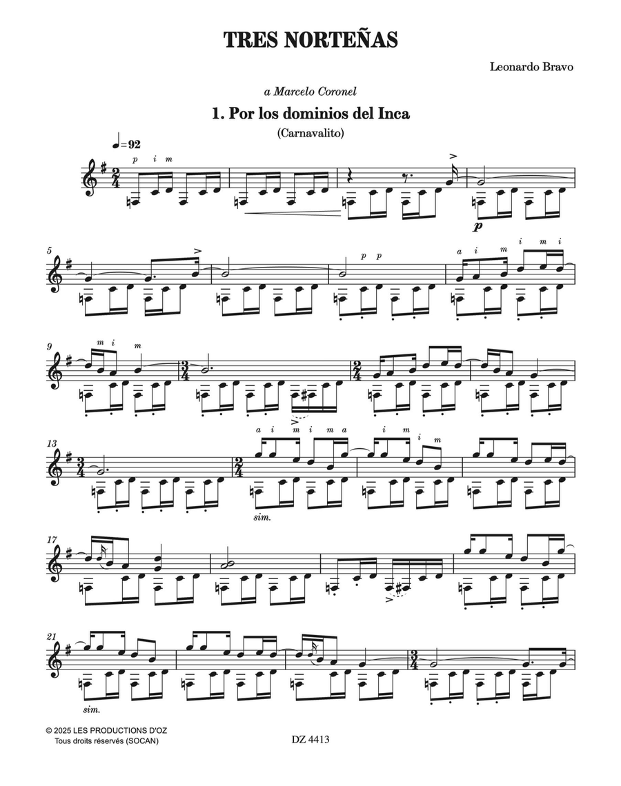 Tres Norteñas Classical Guitar scores gallery preview page 2